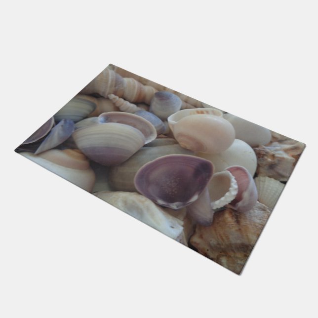 Sunny Summer Exotic Tropical Romantic Sea Shells Doormat (Angled)