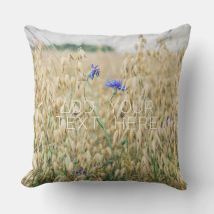 Sunny summer fields throw pillow