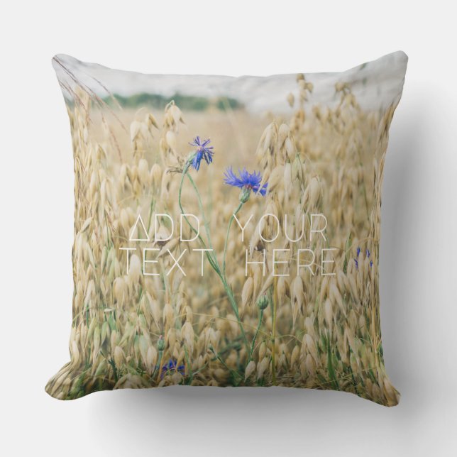 Sunny summer fields throw pillow (Front)