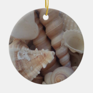 Sunny Summer Seashells, Sea Shell Beach Love Ceramic Ornament