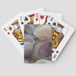 Sunny Summer Seashells, Sea Shell Beach Ocean Playing Cards