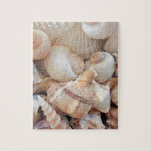 Sunny Summer Seashells, Sea Shells Beach Love Jigsaw Puzzle