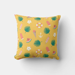 Sunny Summer Treats Pattern Throw Pillow