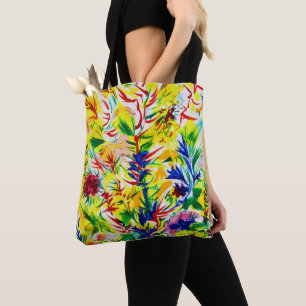 Sunny Summer Yellow Foliage Paint Art Tote Bag