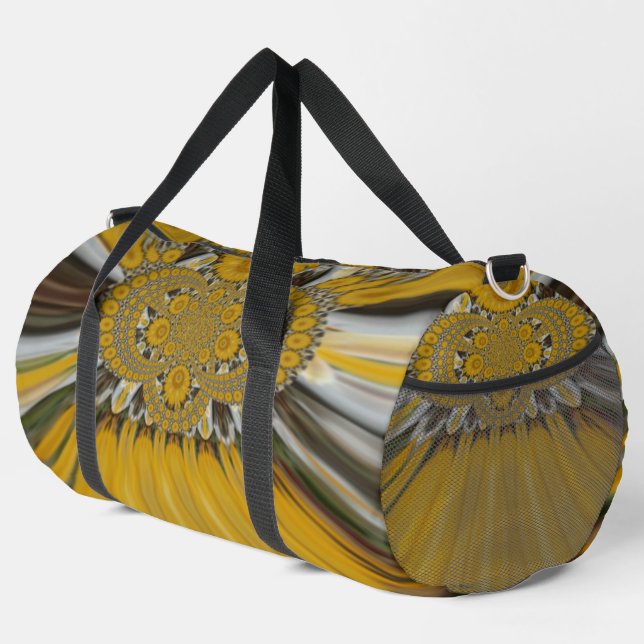 Sunny Sunflower Pattern: A Whimsical Design Duffle Bag (Right Corner)