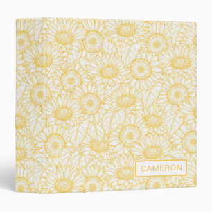 Sunny Sunflower Pattern Binder