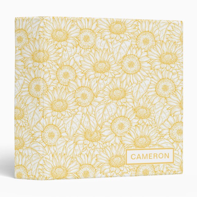 Sunny Sunflower Pattern Binder (Front/Spine)