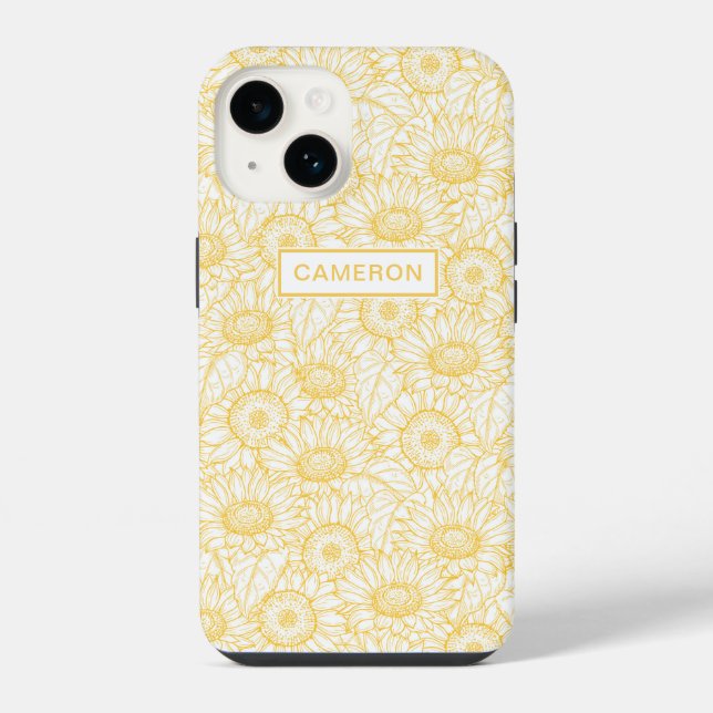 Sunny Sunflower Pattern iPhone Case (Back)