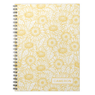 Sunny Sunflower Pattern Notebook