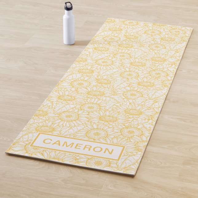 Sunny Sunflower Pattern Yoga Mat (In Situ)