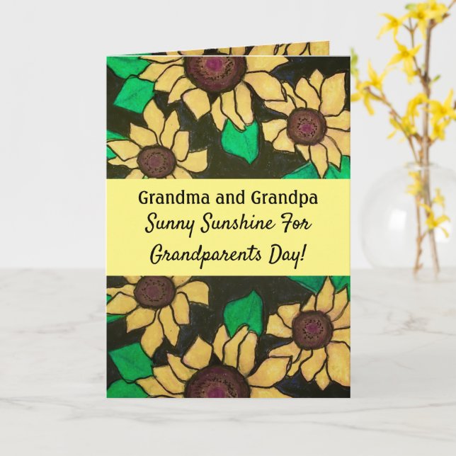 Sunny Sunflowers Happy Grandparents Day Card (Yellow Flower)