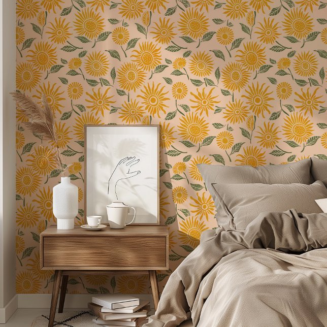 Sunny Sunflowers Peel & Stick Wallpaper (Creator Uploaded)