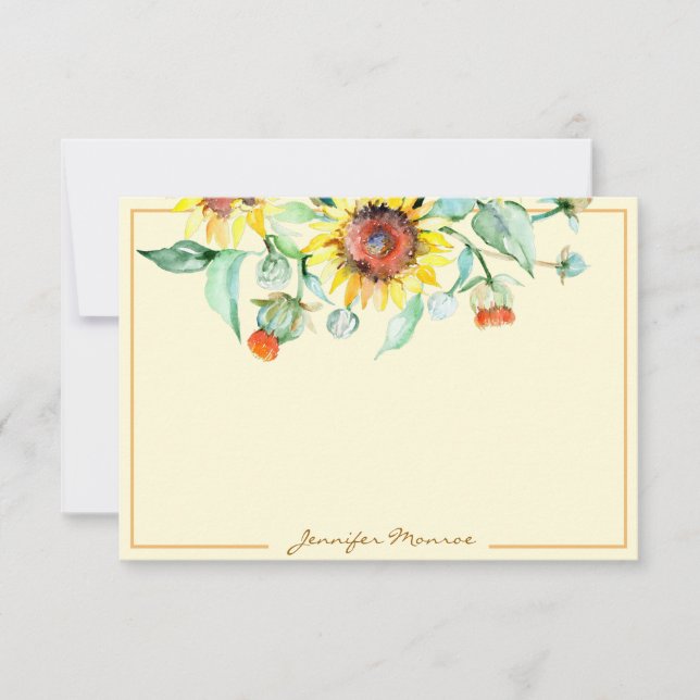 Sunny sunflowers personalized card (Front)