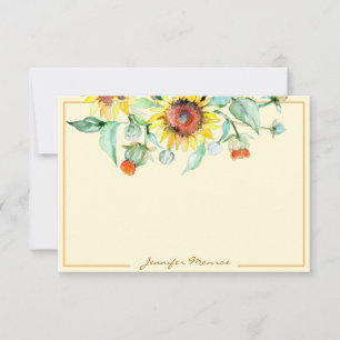 Sunny sunflowers personalized card