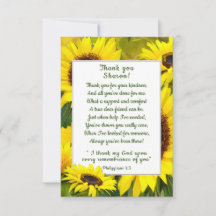 Sunny Sunflowers Thank You Christian Friend