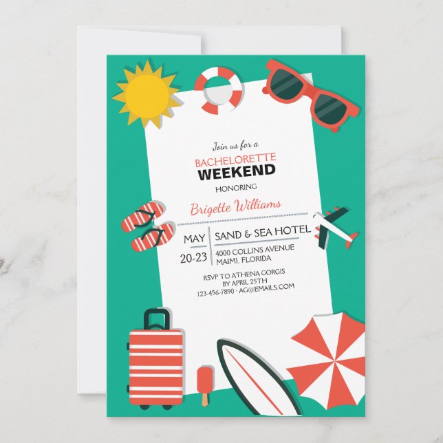 Sunny Travels Invitation (Devant)