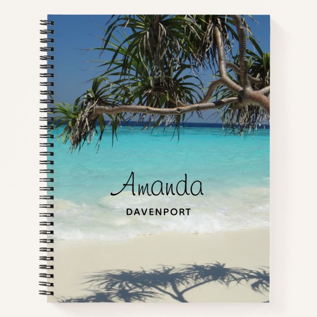 Sunny Tropical Beach Ocean Paradise Notebook (Front)