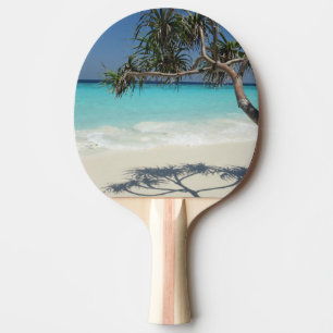 Sunny Tropical Beach Ocean Paradise Ping Pong Paddle