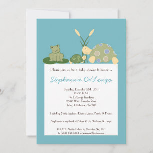 Sunny Turtle Sea Life Snail Baby Shower Invitation