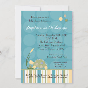 Sunny Turtle Sea Life Snail Baby Shower Invitation