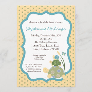 Sunny Turtle Sea Life Snail Baby Shower Invitation