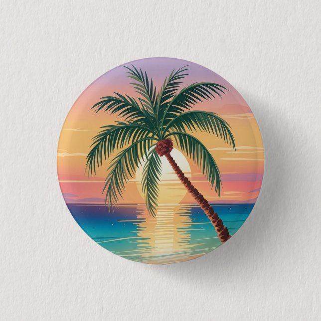 Sunny Vibes 1 Inch Round Button (Front)