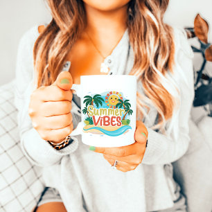 Sunny Vintage Beach Vibes d'été Mug coloré
