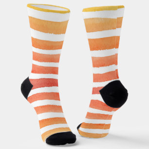 Sunny Watercolor Stripe Pattern Socks