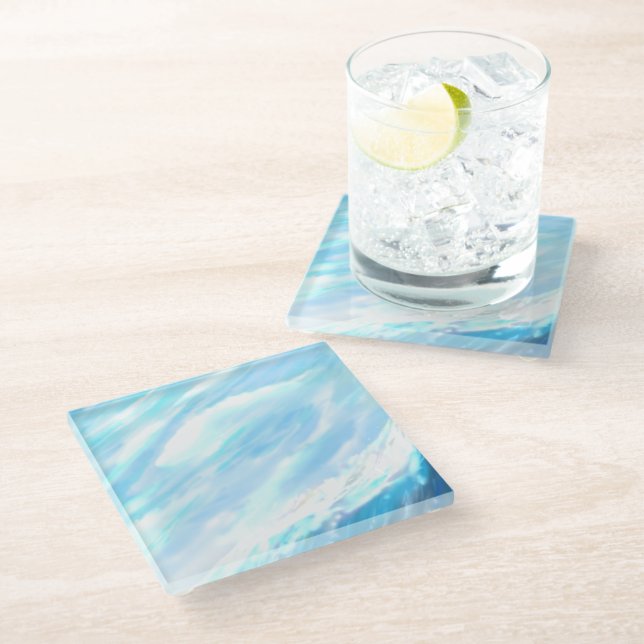 Sunny wave glass coaster (Angled)