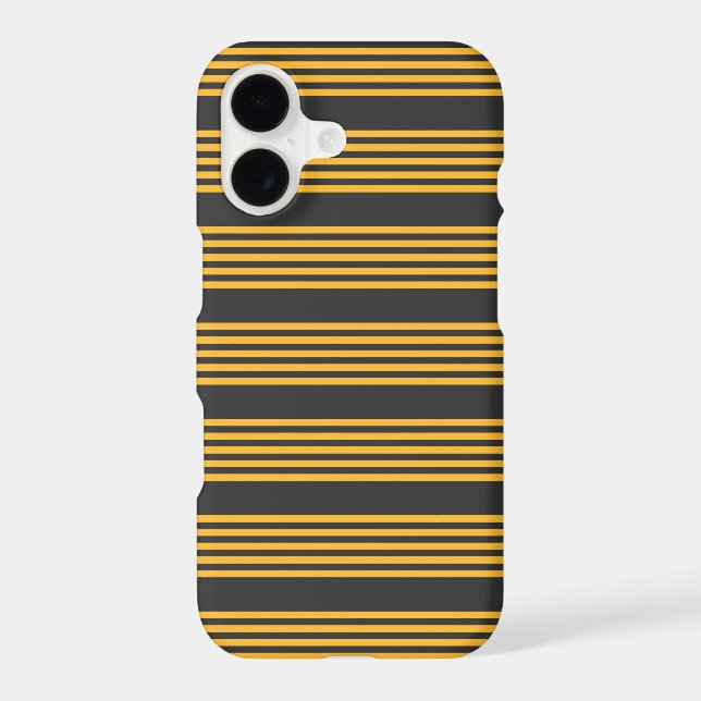 Sunny yellow and charcoal five stripe pattern (Back)