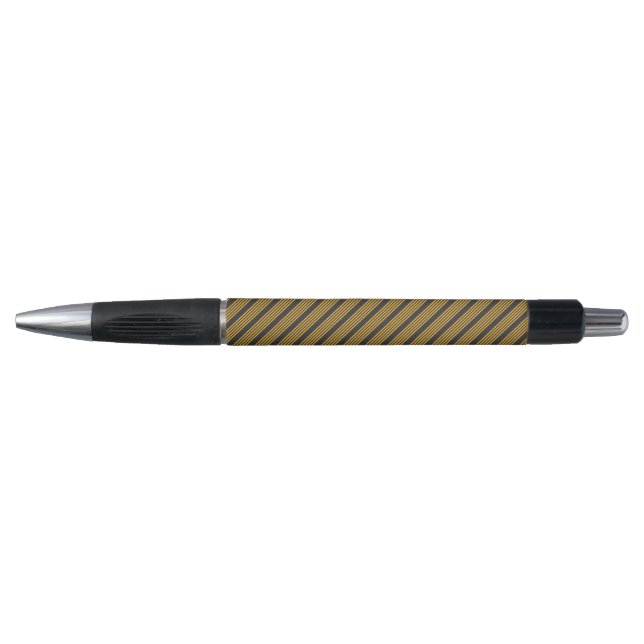 Sunny yellow and charcoal five stripe pattern pen (Front)