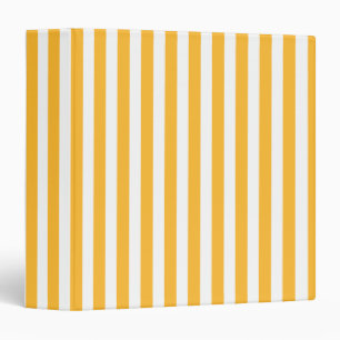 Sunny yellow and white candy stripes binder