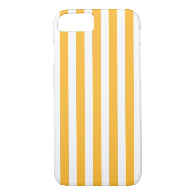Sunny yellow and white candy stripes Case-Mate iPhone case (Back)