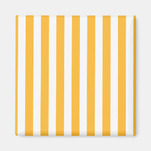 Sunny yellow and white candy stripes magnet