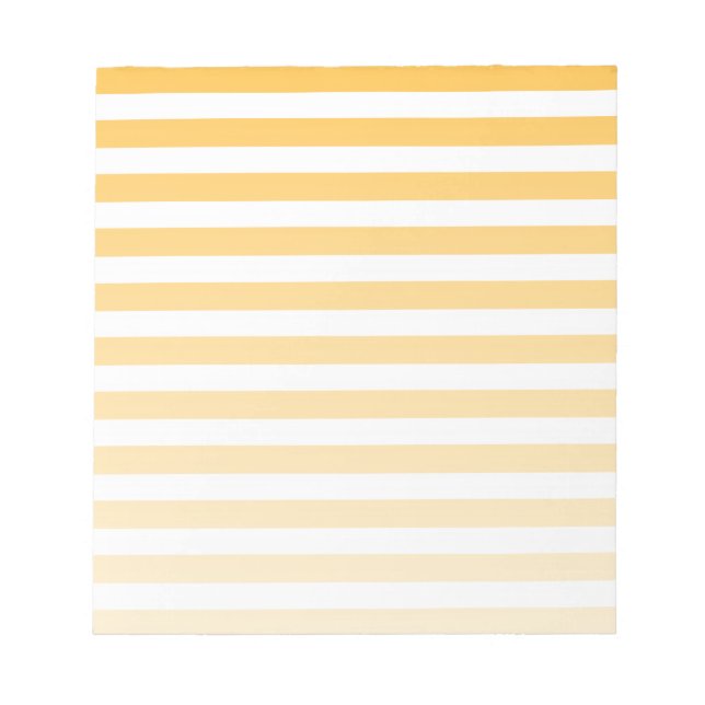 Sunny yellow and white candy stripes notepad (Front)
