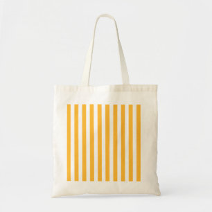 Sunny yellow and white candy stripes tote bag