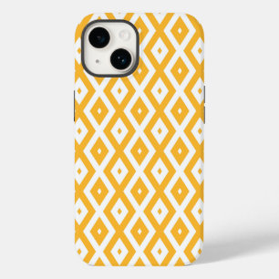 Sunny yellow and white diamond pattern Case-Mate iPhone 14 case