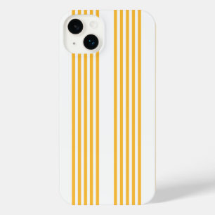 Sunny yellow and white five stripe pattern iPhone 14 plus case