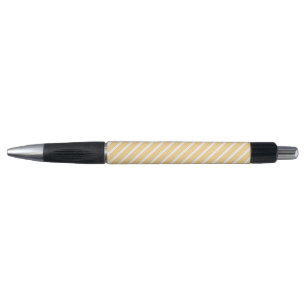 Sunny yellow and white five stripe pattern pen