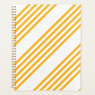 Sunny yellow and white five stripe pattern planner