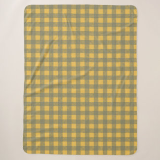 Sunny Yellow Buffalo Check Plaid Pattern Sherpa Blanket