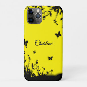 Sunny Yellow Butterfly Garden Personalized iPhone 11 Pro Case