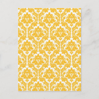 Sunny Yellow Damask Postcard