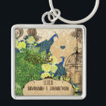 Sunny Yellow Elegance Vintage Birdcage Peacock  Keychain<br><div class="desc">Sunny Yellow Elegance Vintage Peony Blue Peacock bird Keepsake Keychain see more vintage bird products Peacock Wedding Invitations Vintage Paisley Peacock Colours or Fuchsia and Lime Paisley Wedding Invitation -Paisley Peacock Colours Wedding Invitations, RSVP, Save the Date and Direction or Reception Cards. RSVP & Place Cards RSVP & Place Cards...</div>