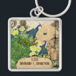 Sunny Yellow Elegance Vintage Birdcage Peacock  Keychain<br><div class="desc">Sunny Yellow Elegance Vintage Peony Blue Peacock bird Keepsake Keychain see more vintage bird products Peacock Wedding Invitations Vintage Paisley Peacock Colours or Fuchsia and Lime Paisley Wedding Invitation -Paisley Peacock Colours Wedding Invitations, RSVP, Save the Date and Direction or Reception Cards. RSVP & Place Cards RSVP & Place Cards...</div>