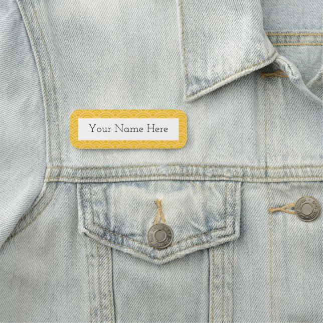 Sunny Yellow Fish Scale Name Tag (In Situ)