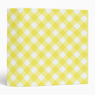 Sunny Yellow Gingham Binder