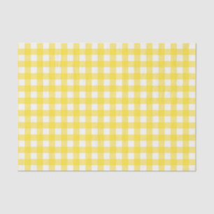 Sunny Yellow Gingham Checked Pattern Tissue Paper
