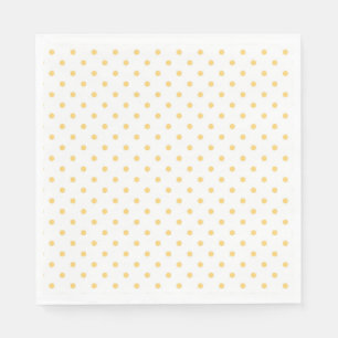 Sunny Yellow Polka Dot White Party Napkin