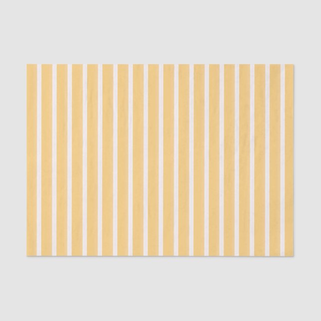 Sunny Yellow Seamless White Stripe Tissue Paper (Front)